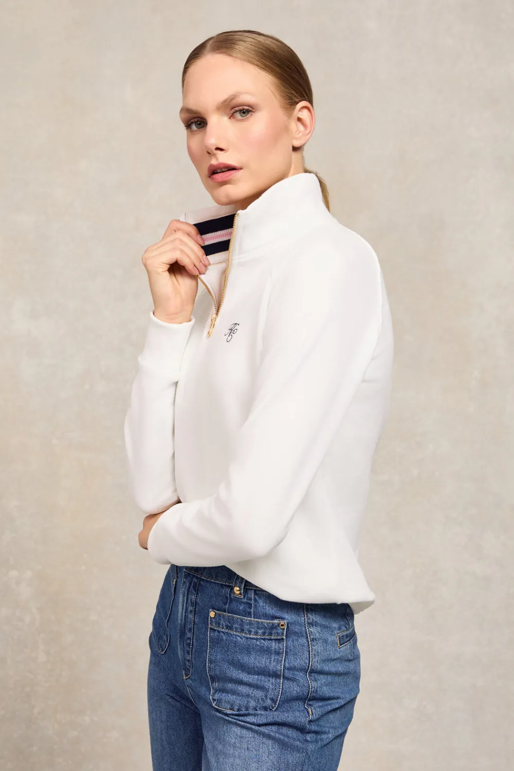 Holland Cooper Burford Quarter Zip Neck Sweat<Women Sweatshirts