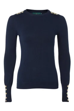 Holland Cooper Buttoned Knit Crew Neck<Women Knitwear