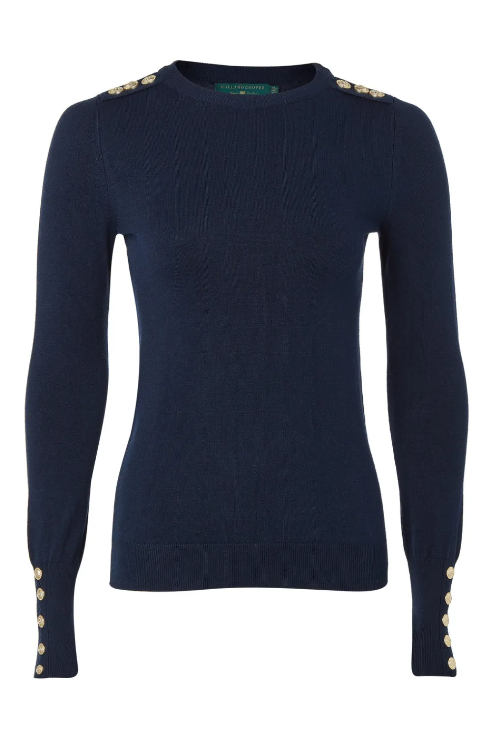 Holland Cooper Buttoned Knit Crew Neck<Women Knitwear