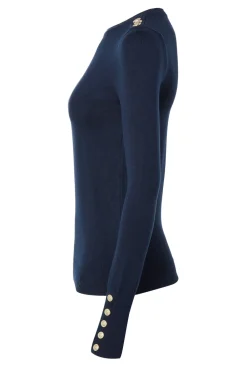 Holland Cooper Buttoned Knit Crew Neck<Women Knitwear