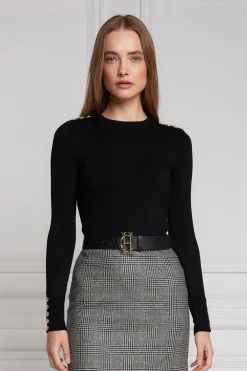 Holland Cooper Buttoned Knit Crew Neck<Women Knitwear