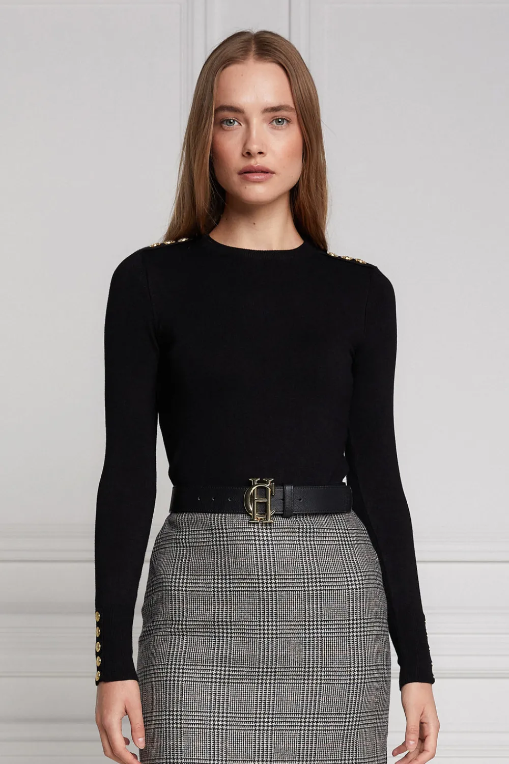 Holland Cooper Buttoned Knit Crew Neck<Women Knitwear