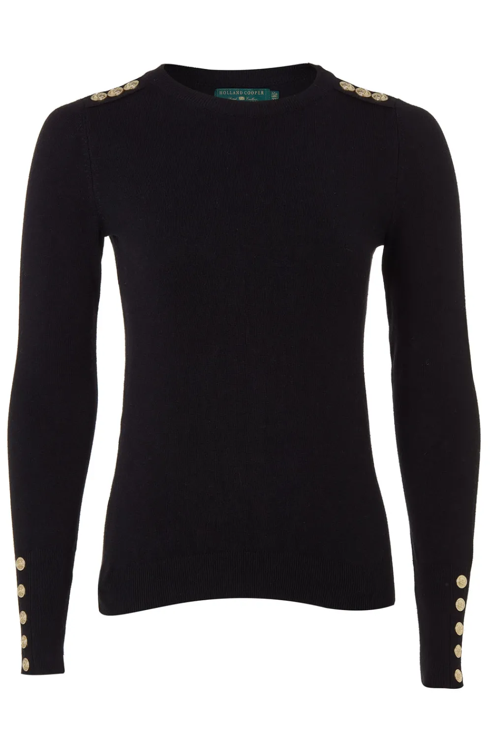 Holland Cooper Buttoned Knit Crew Neck<Women Knitwear
