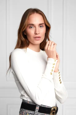 Holland Cooper Buttoned Knit Crew Neck<Women Knitwear