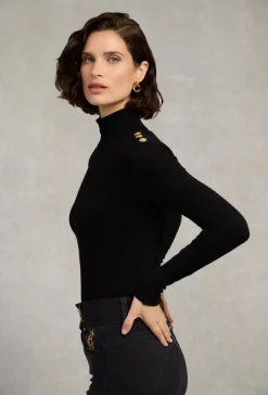 Holland Cooper Buttoned Knit Roll Neck<Women Knitwear