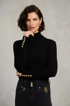 Holland Cooper Buttoned Knit Roll Neck<Women Knitwear