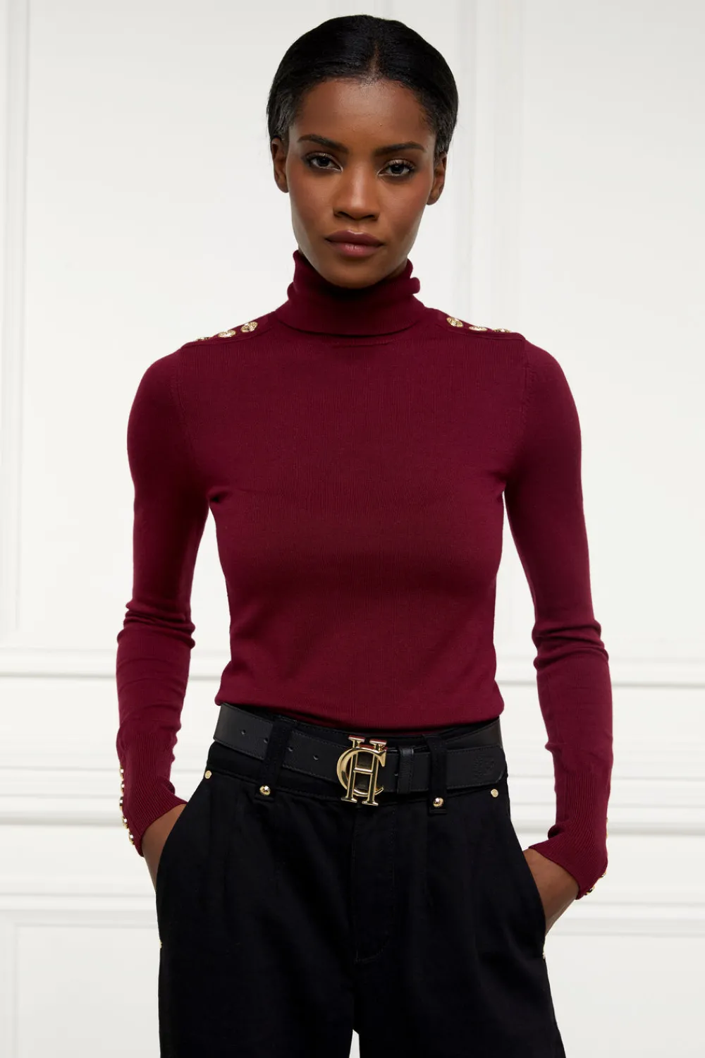 Holland Cooper Buttoned Knit Roll Neck<Women Knitwear