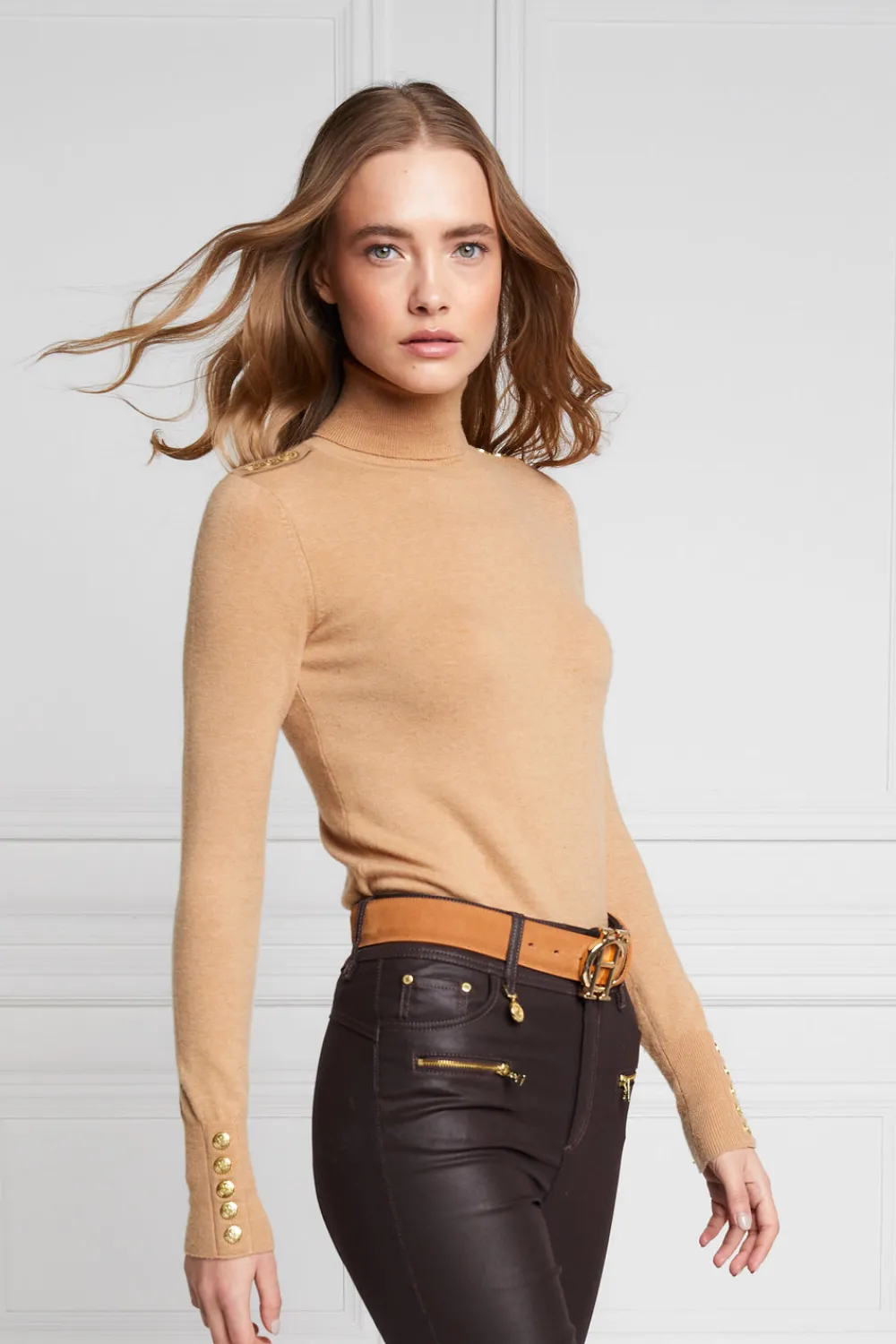 Holland Cooper Buttoned Knit Roll Neck<Women Knitwear