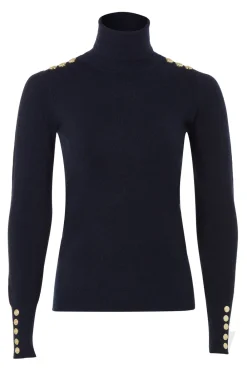 Holland Cooper Buttoned Knit Roll Neck<Women Knitwear