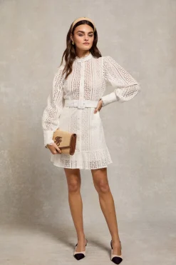 Holland Cooper Collarless Broderie Mini Dress<Women Dresses