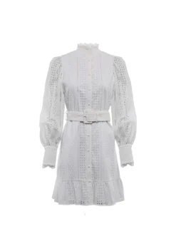 Holland Cooper Collarless Broderie Mini Dress<Women Dresses