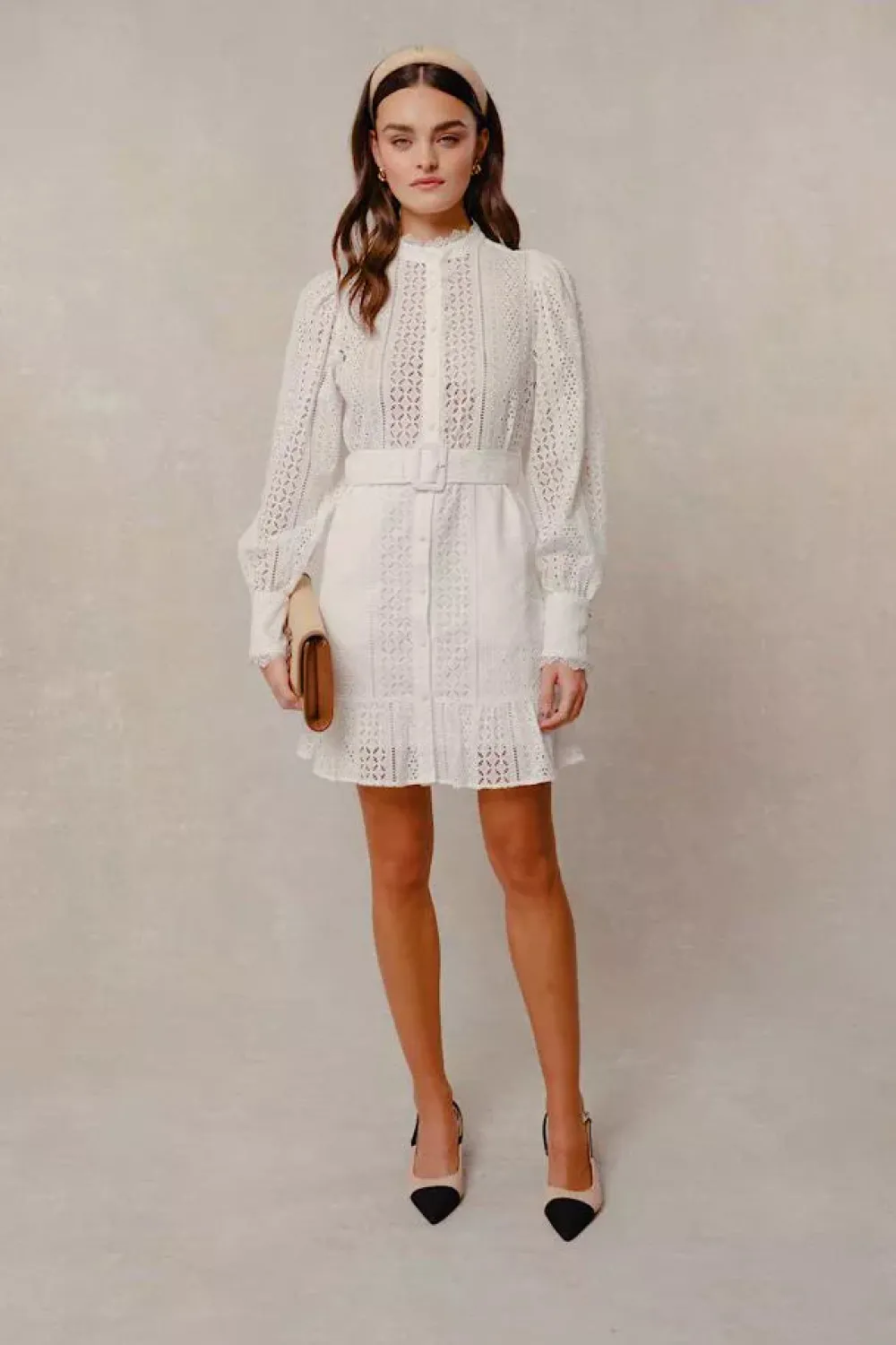 Holland Cooper Collarless Broderie Mini Dress<Women Dresses