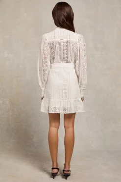 Holland Cooper Collarless Broderie Mini Dress<Women Dresses