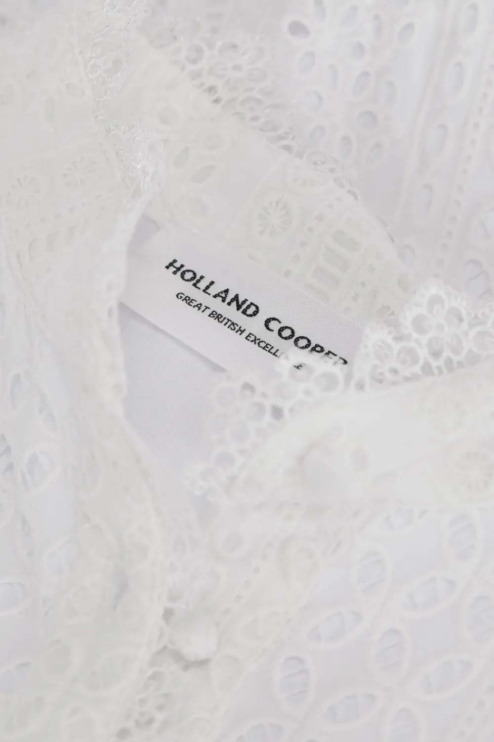 Holland Cooper Collarless Broderie Mini Dress<Women Dresses