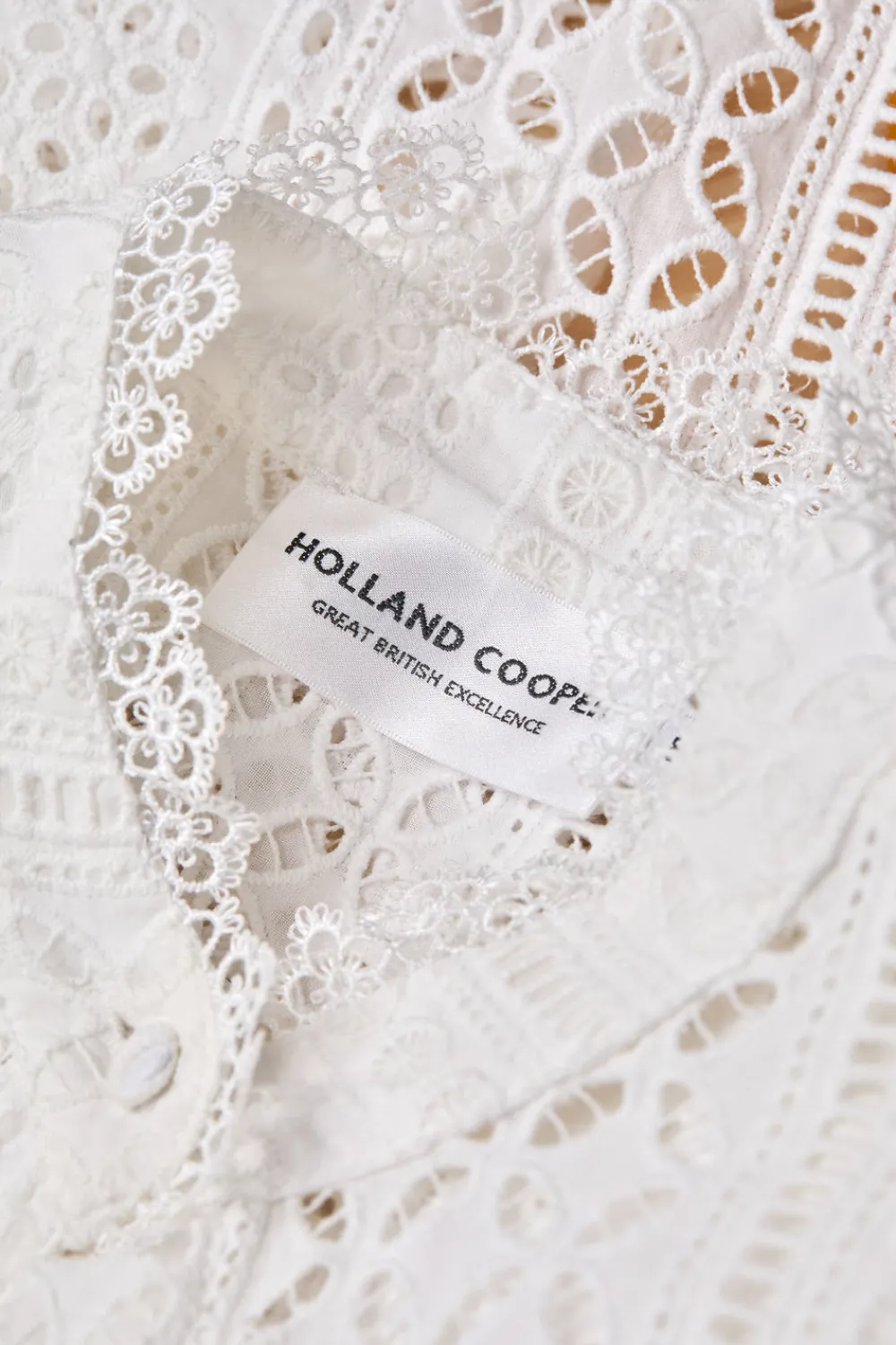 Holland Cooper Collarless Broderie Shirt<Women Shirts & Blouses