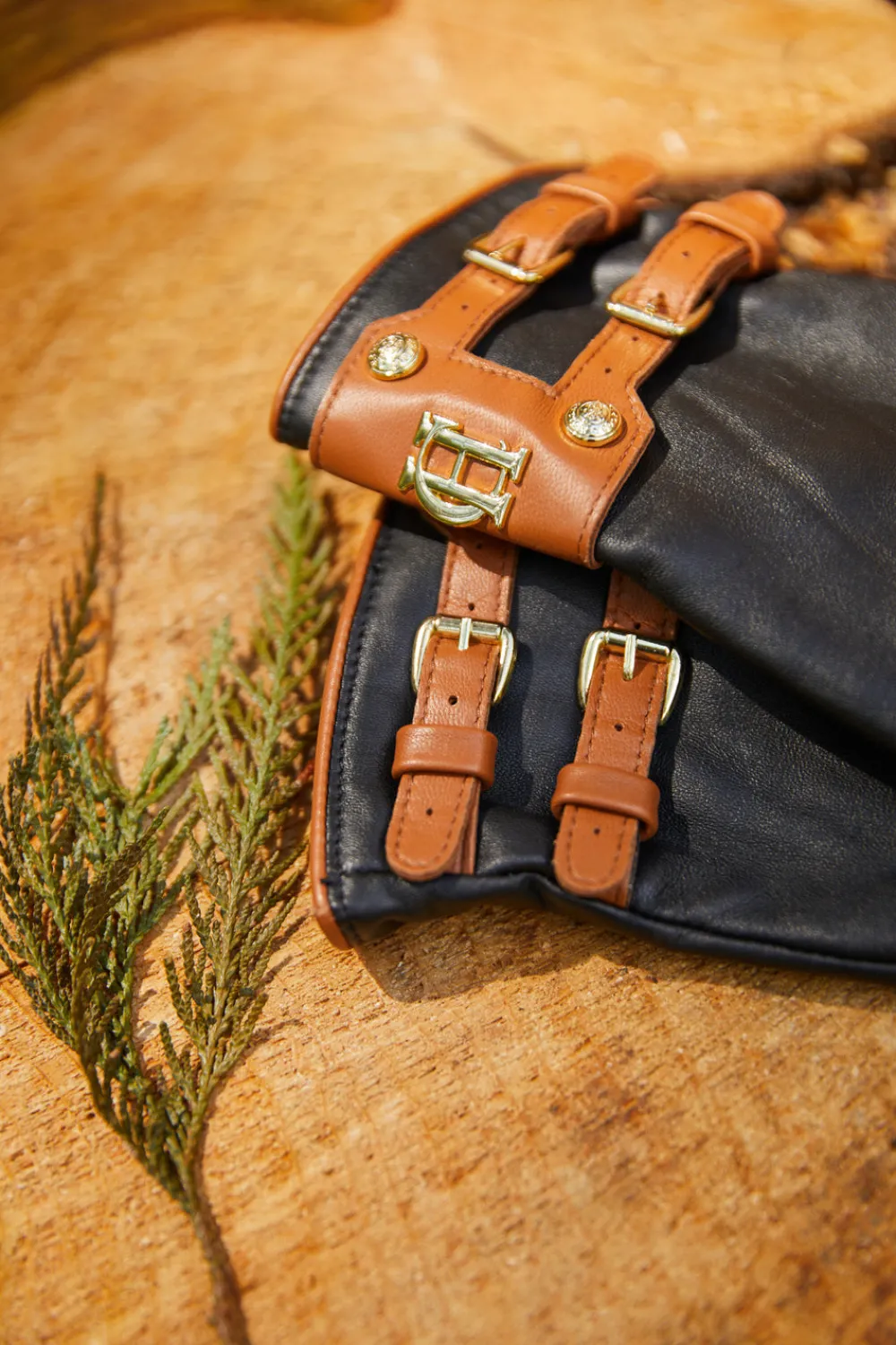 Holland Cooper Contrast Leather Gloves<Women Gloves|Gloves