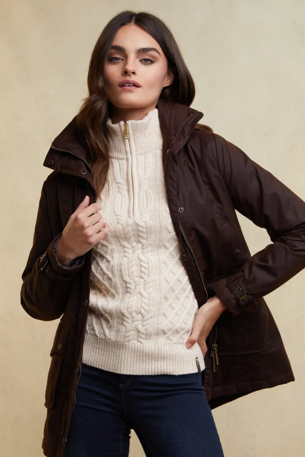 Holland Cooper Country Cable Quarter Zip Knit<Women Knitwear