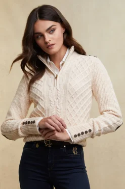Holland Cooper Country Cable Quarter Zip Knit<Women Knitwear