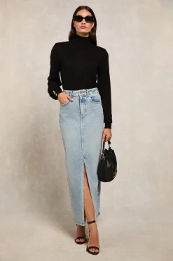 Holland Cooper Denim Maxi Skirt<Women Skirts