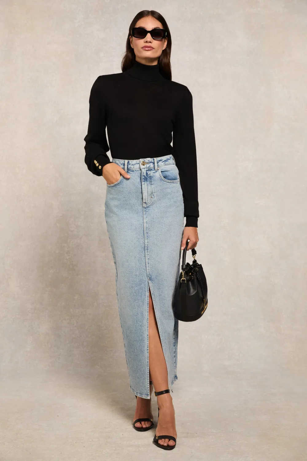 Holland Cooper Denim Maxi Skirt<Women Skirts