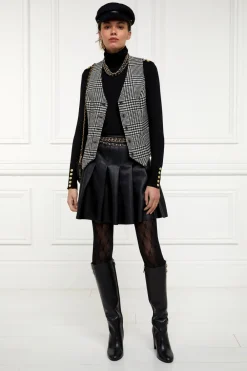 Holland Cooper Faux Leather Pleated Mini Skirt<Women Skirts