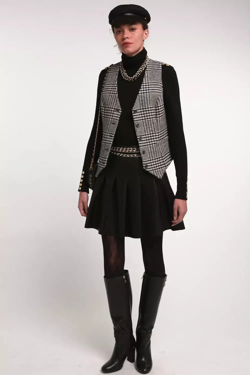 Holland Cooper Faux Leather Pleated Mini Skirt<Women Skirts