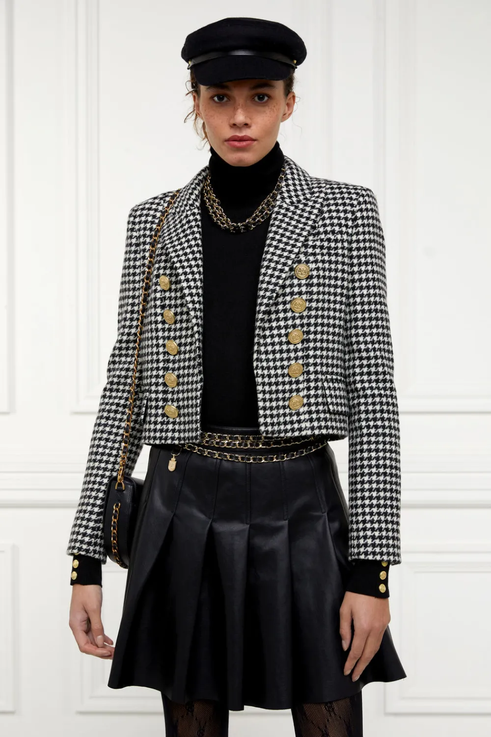 Holland Cooper Faux Leather Pleated Mini Skirt<Women Skirts