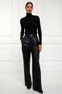 Holland Cooper High Waisted Faux Leather Trouser<Women Trousers