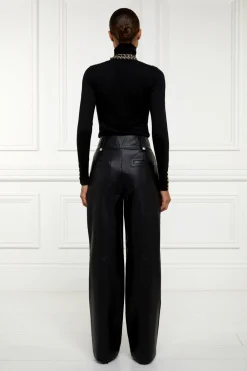 Holland Cooper High Waisted Faux Leather Trouser<Women Trousers