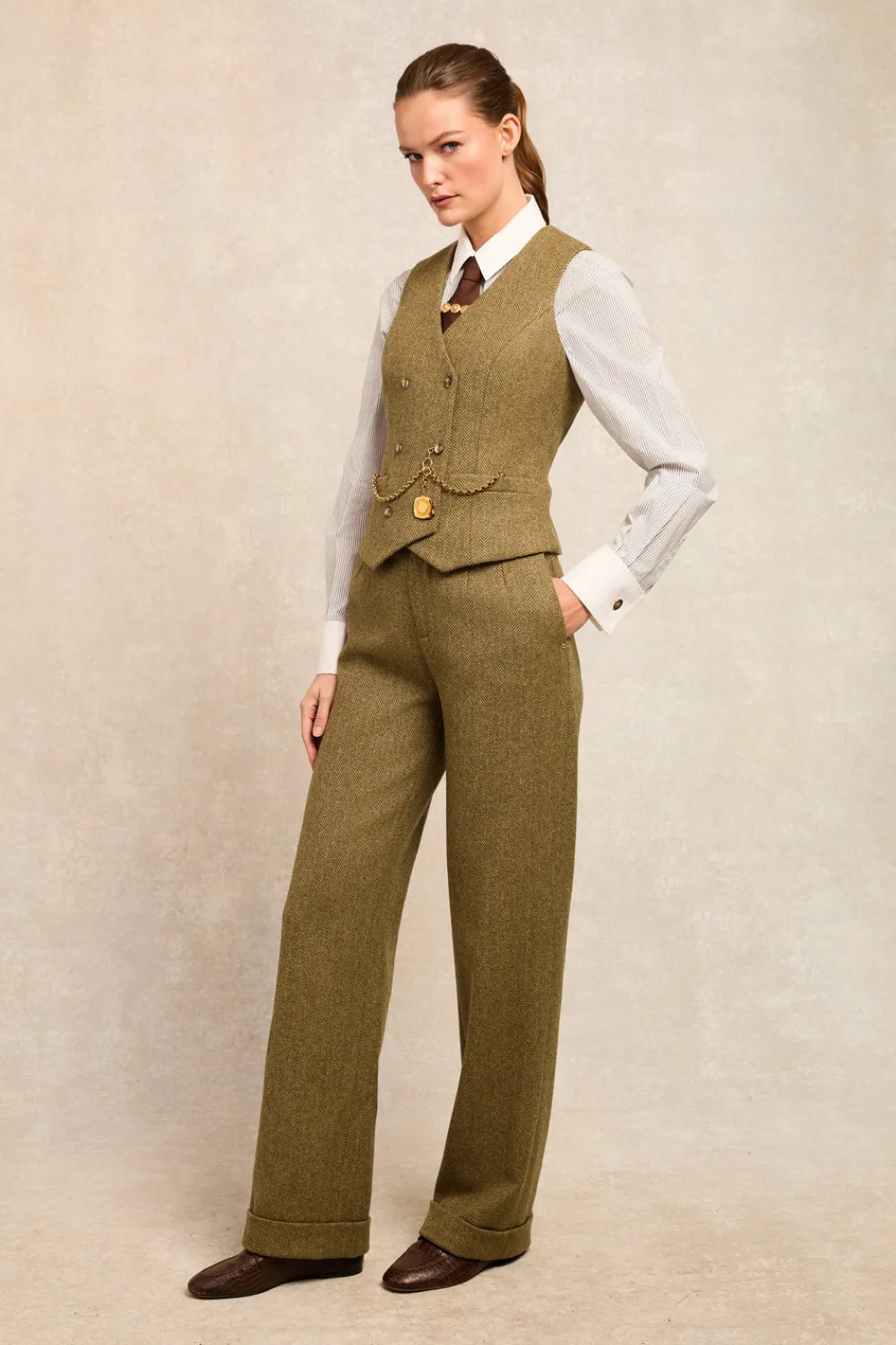 Holland Cooper High Waisted Wide Leg Trouser<Women Trousers|Tailoring