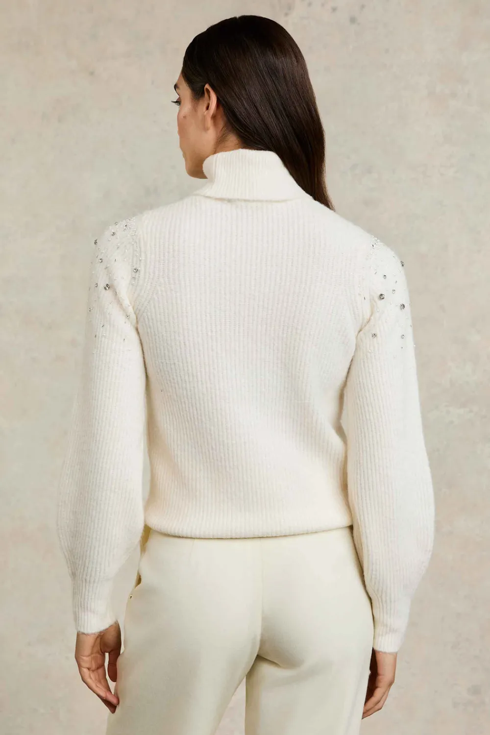 Holland Cooper Kelsie Rib Embellished Roll Neck<Women Knitwear