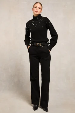 Holland Cooper Kelsie Rib Embellished Roll Neck<Women Knitwear