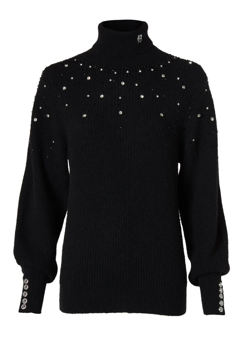 Holland Cooper Kelsie Rib Embellished Roll Neck<Women Knitwear