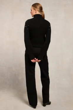 Holland Cooper Kelsie Rib Embellished Roll Neck<Women Knitwear