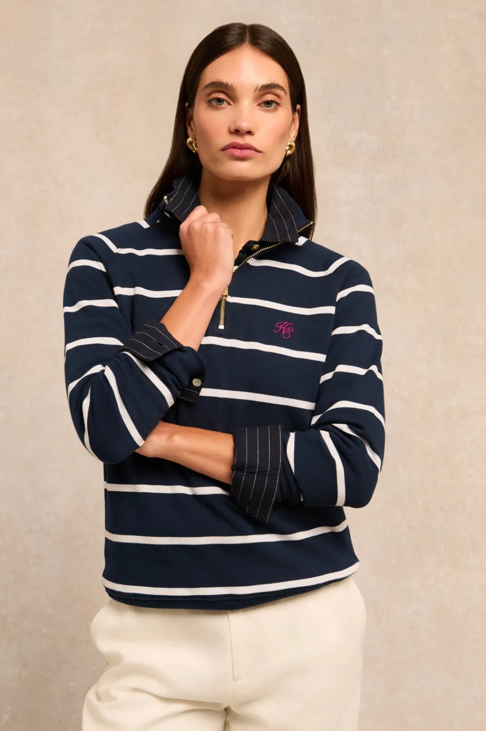 Holland Cooper Kingham Quarter Zip Neck Sweat<Women Sweatshirts