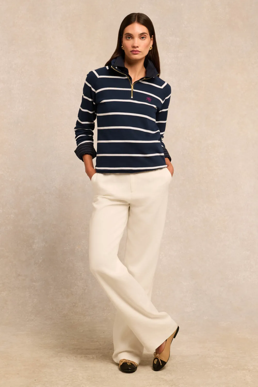 Holland Cooper Kingham Quarter Zip Neck Sweat<Women Sweatshirts