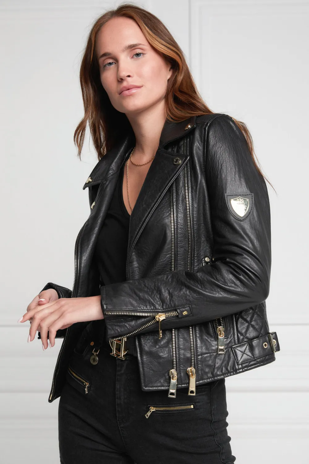 Holland Cooper Leather Biker Jacket<Women Jackets