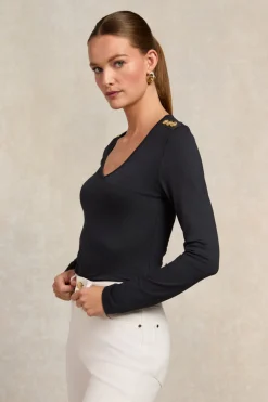 Holland Cooper Long Sleeve V-Neck Tee<Women Tees|Tops