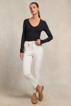 Holland Cooper Long Sleeve V-Neck Tee<Women Tees|Tops