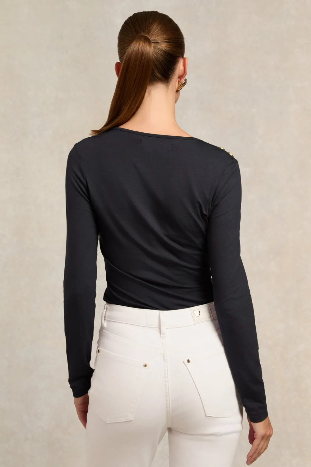 Holland Cooper Long Sleeve V-Neck Tee<Women Tees|Tops