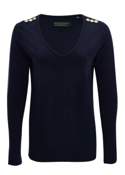 Holland Cooper Long Sleeve V-Neck Tee<Women Tees|Tops