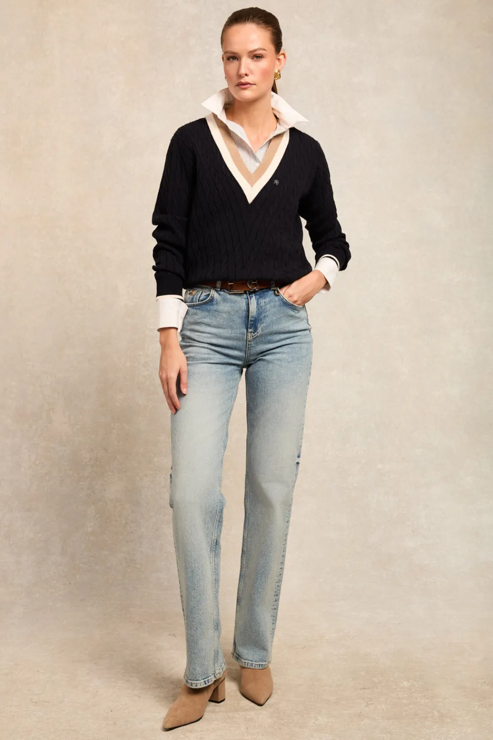 Holland Cooper Melissa V Neck Knit<Women Knitwear