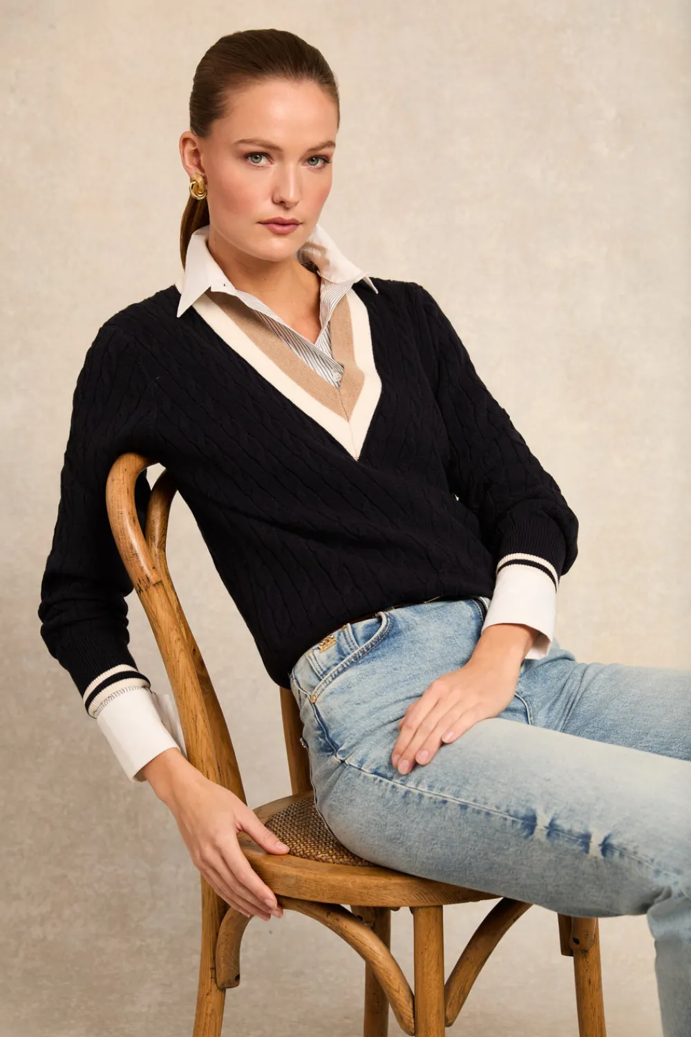 Holland Cooper Melissa V Neck Knit<Women Knitwear