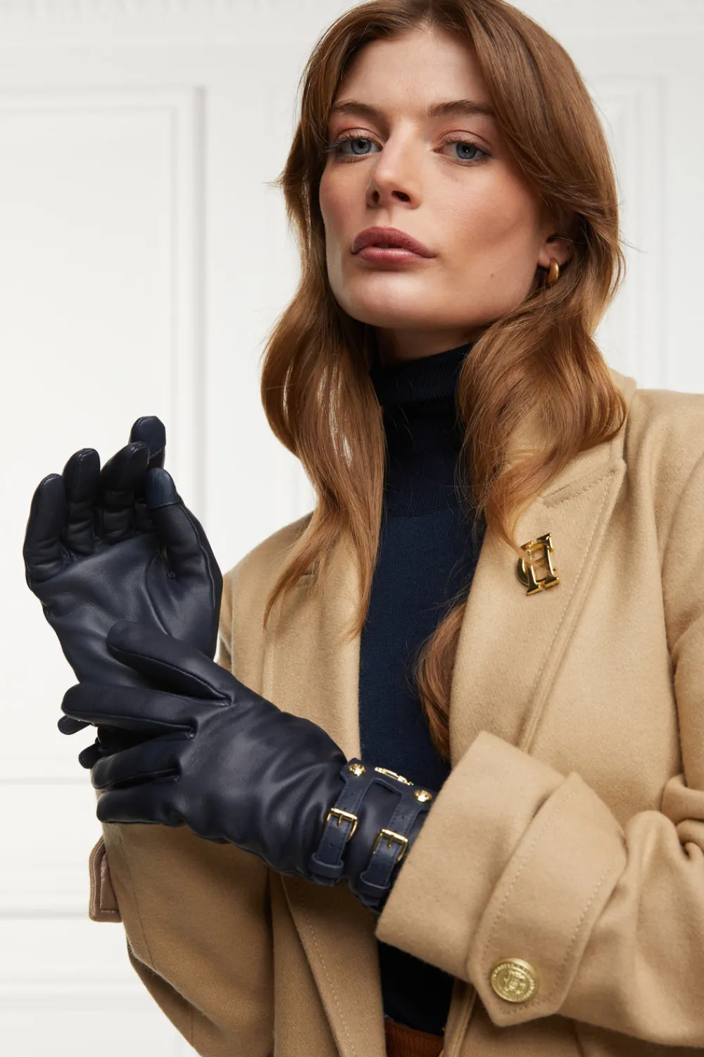 Holland Cooper Monogram Leather Gloves<Women Gloves|Gloves