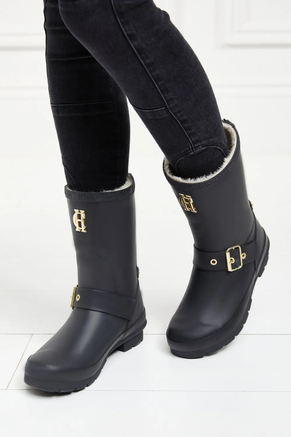 Holland Cooper Sherpa Lined Chelsea Wellington<Women Wellington Boots