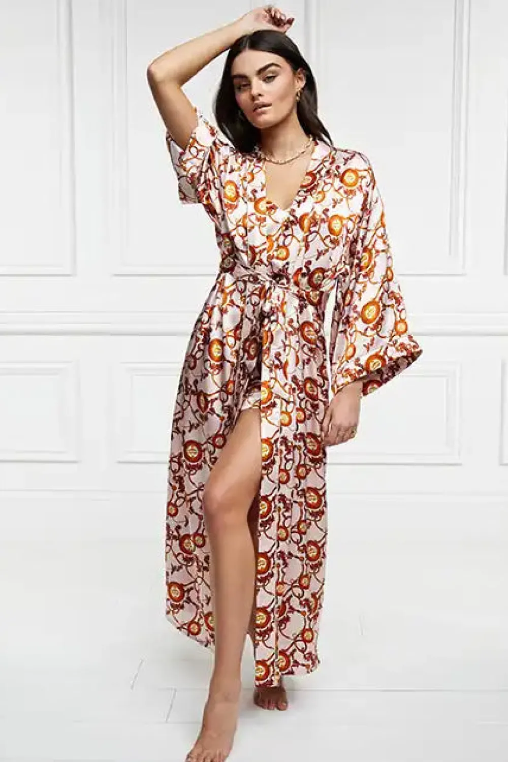 Holland Cooper Silk Full Length Dressing Gown<Women Sleepwear