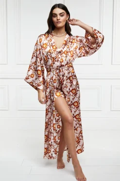 Holland Cooper Silk Full Length Dressing Gown<Women Sleepwear