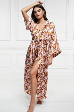 Holland Cooper Silk Full Length Dressing Gown<Women Sleepwear