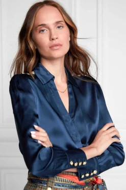 Holland Cooper Silk V-Neck Blouse<Women Shirts & Blouses