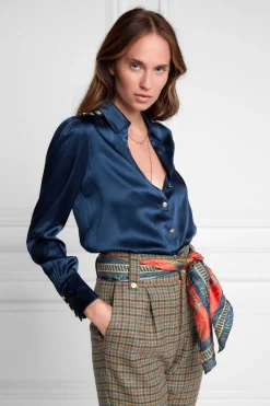 Holland Cooper Silk V-Neck Blouse<Women Shirts & Blouses